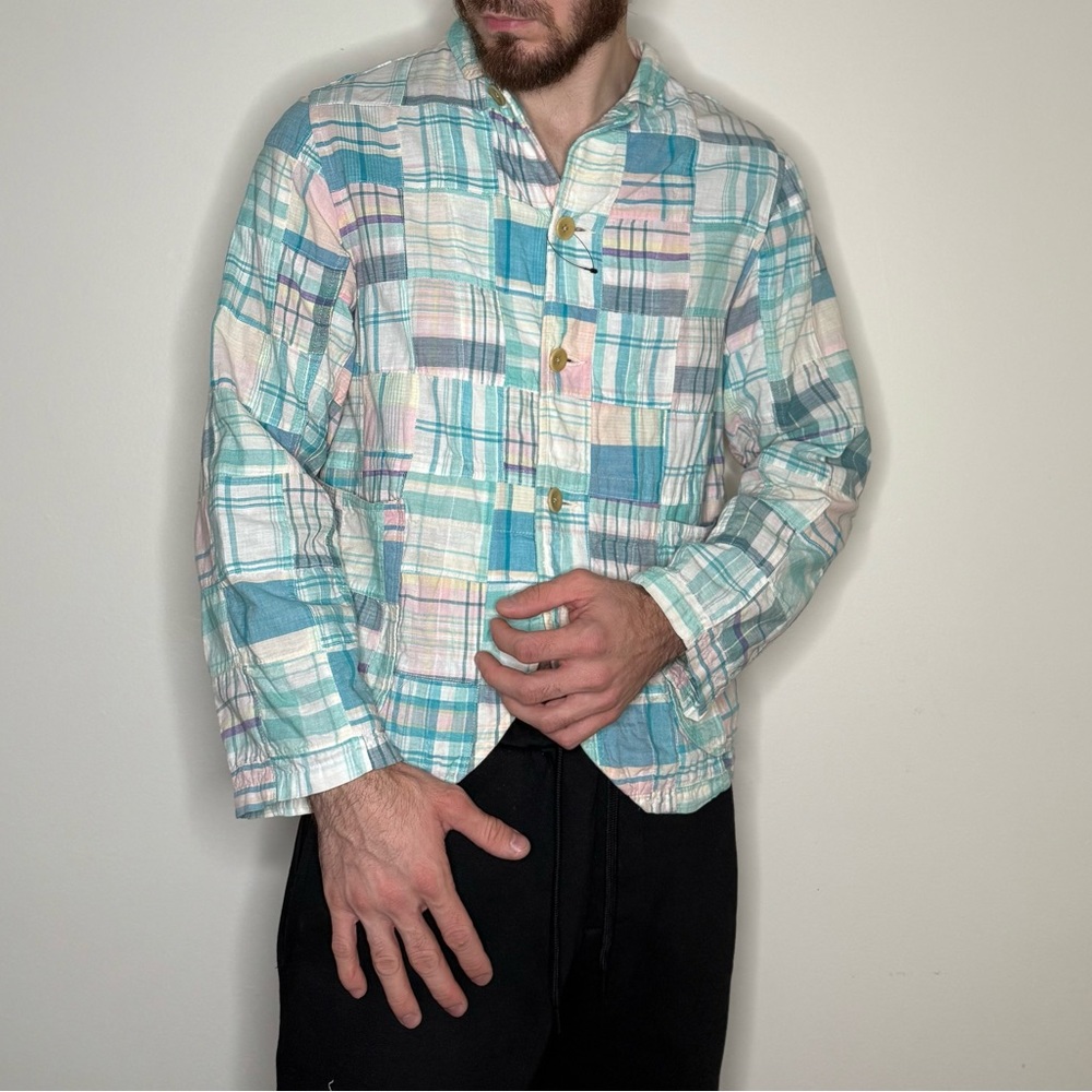 Kapital Patchwork Cotton Overshirt Jacket Pastel … - image 3